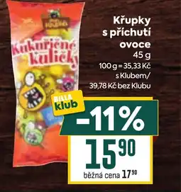 Billa Křupky s příchutí ovoce nabídka