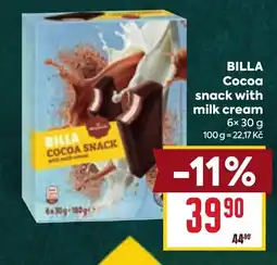 Billa BILLA Cocoa snack with milk cream nabídka