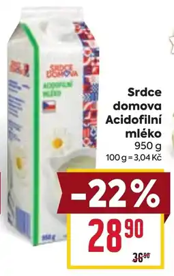 Billa Srdce domova Acidofilní mléko nabídka