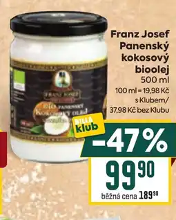 Billa Franz Josef Panenský kokosový bioolej nabídka