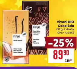 Billa Vivani BIO Čokoláda nabídka