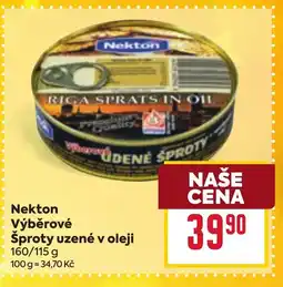 Billa Nekton Výběrové Šproty uzené v oleji nabídka
