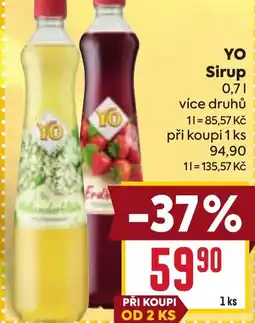 Billa YO Sirup nabídka