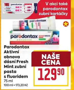 Billa Parodontax Aktivní our obnova dásní Fresh Mint zubní pasta s fluoridem nabídka