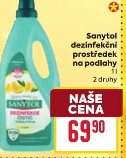 Billa Sanytol dezinfekční prostředek na podlahy nabídka