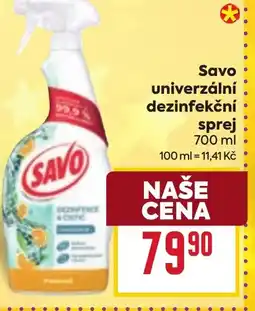 Billa Savo univerzální dezinfekční sprej nabídka
