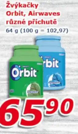 ESO MARKET Žvýkačky orbit, airwaves různé příchutě nabídka