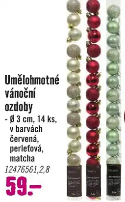 Hornbach Umělohmotné vánoční ozdoby nabídka