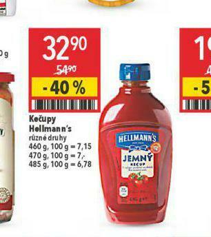 Globus Hellmann´s kečup nabídka