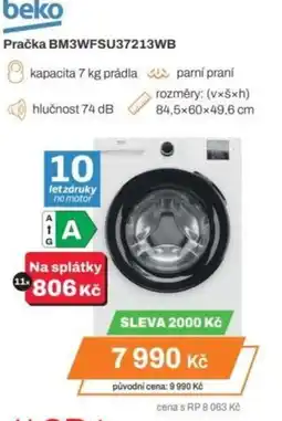 Expert Beko Pračka BM3WFSU37213WB nabídka
