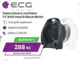 Expert ECG Teplovzdušný ventilátor TV 3030 Heat R Black/White nabídka