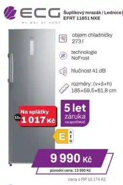 Expert ECG Šuplíkový mrazák/Lednice EFRT 11851 NXE nabídka