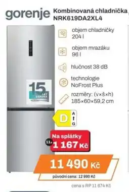 Expert Gorenje Kombinovaná chladnička NRK619DA2XL4 nabídka