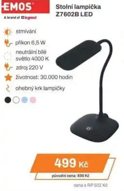 Expert EMOS Stolní lampička Z7602B LED nabídka