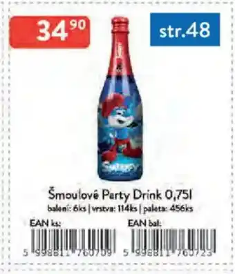 Qanto Šmoulové Party Drink nabídka