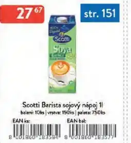 Qanto Scotti Barista sojový nápoj nabídka