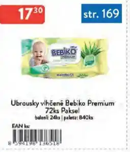 Qanto Ubrousky vlhčené Bebiko Premium 72ks Paksel nabídka