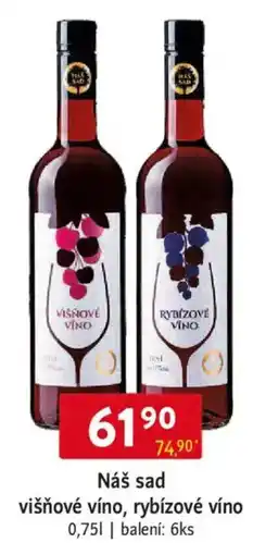 Qanto Náš sad višňové víno, rybízové víno nabídka
