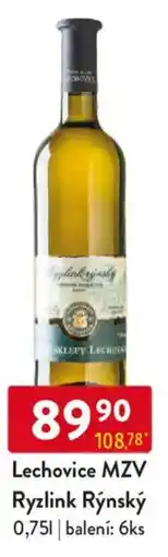 Qanto Lechovice MZV Ryzlink Rýnský nabídka