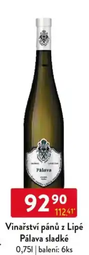 Qanto Vinařství pánů z Lipé Pálava sladké nabídka