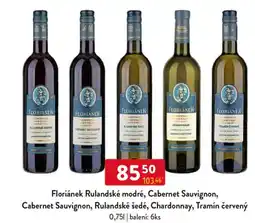 Qanto Floriánek Rulandské modré, Cabernet Sauvignon, Cabernet Sauvignon, Rulandské šedé, Chardonnay, Tramín červený nabídka