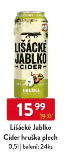 Qanto Lišácké Jablko Cider hruška plech nabídka