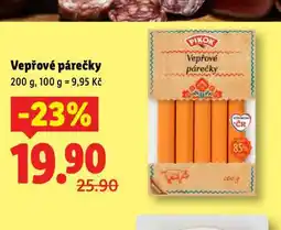 Lidl Vepřové párečky nabídka