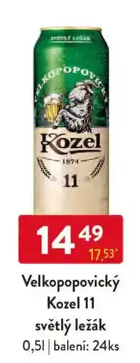 Qanto Velkopopovický Kozel 11 světlý ležák nabídka