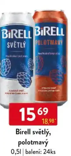 Qanto Birell světlý, polotmavý nabídka