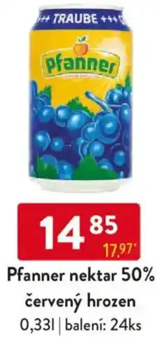Qanto Pfanner nektar 50% červený hrozen nabídka