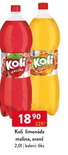Qanto Koli limonáda malina, oranž nabídka