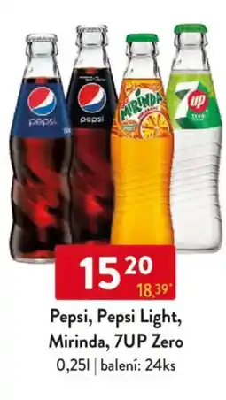 Qanto Pepsi, Pepsi Light, Mirinda, 7UP Zero nabídka