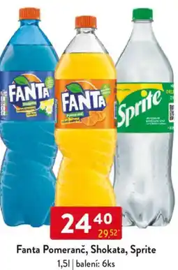 Qanto Fanta Pomeranč, Shokata, Sprite nabídka