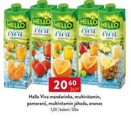 Qanto Hello Viva mandarinka, multivitamin, pomeranč, multivitamin jahoda, ananas nabídka