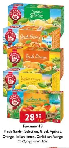 Qanto Teekanne HB Fresh Garden Selection, Greek Apricot, Orange, Italian lemon, Caribbean Mango nabídka