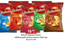 Qanto Bohemia chips jemně solené, delikátní paprika, slanina, smetana a cibule, špíz nabídka