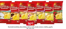 Qanto Staročeské brambůrky solené, klobása, slanina, šunka, česnek, smetana s cibulkou, paprika nabídka