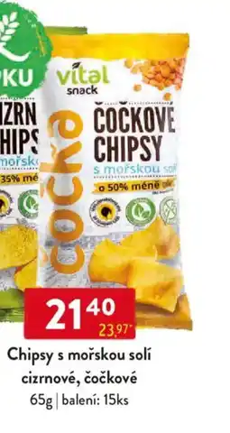 Qanto Chipsy s mořskou solí cizrnové, čočkové nabídka