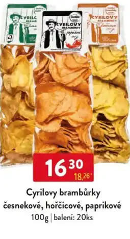 Qanto Cyrilovy brambůrky česnekové, hořčicové, paprikové nabídka