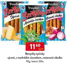 Qanto Bertyčky tyčinky sýrové, s medvědím česnekem, restovaná cibulka nabídka