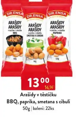 Qanto Arašídy v těstíčku BBQ, paprika, smetana s cibulí nabídka