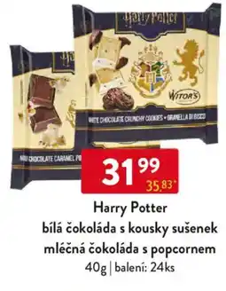 Qanto Harry Potter bílá čokoláda s kousky sušenek mléčná čokoláda s popcornem nabídka