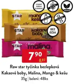 Qanto Raw star tyčinka bezlepková Kakaové boby, Malina, Mango & kešu nabídka