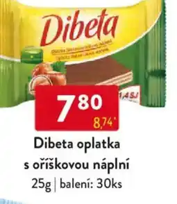 Qanto Dibeta oplatka s oříškovou náplní nabídka