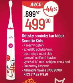 Globus Dětský sonický kartáček Sonetic Kids nabídka
