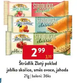 Qanto Štrůdlík Zlatý poklad jablko skořice, směs ovoce, jahoda nabídka
