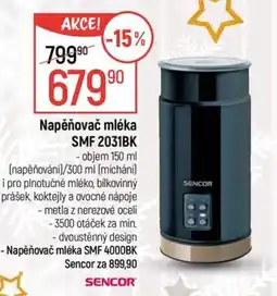 Globus SENCOR Napěňovač mléka SMF 2031BK nabídka