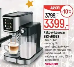 Globus SENCOR Pákový kávovar SES 4910SS nabídka