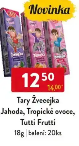 Qanto Tary Žveeejka Jahoda, Tropické ovoce, Tutti Frutti nabídka