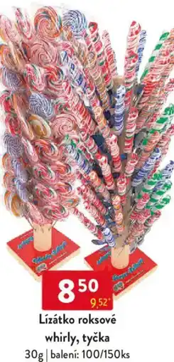 Qanto Lízátko roksové whirly, tyčka nabídka